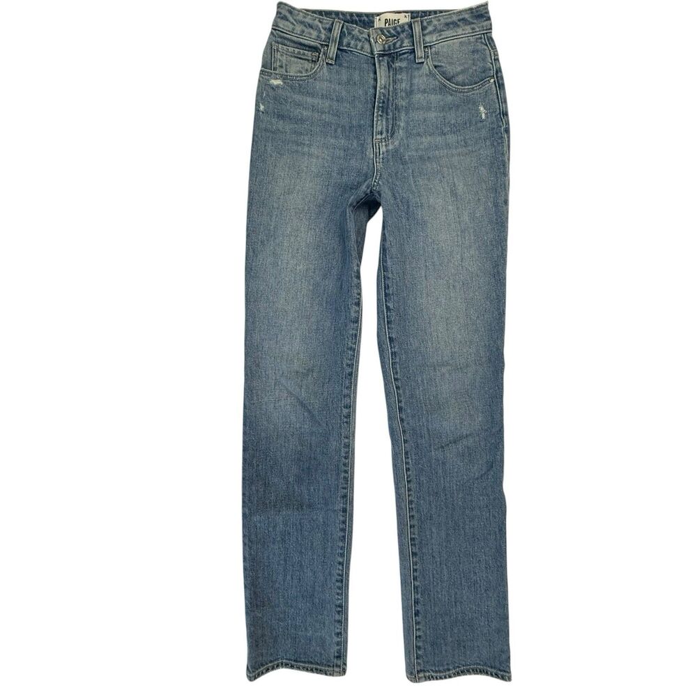 PAIGE Stella Modern Fit Straight Denim Jeans Women 24 Carla Wash Light Blue